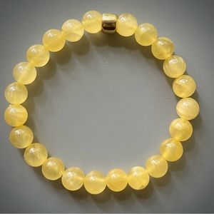 Natural Yellow Selenite Handcrafted Bead Bracelet